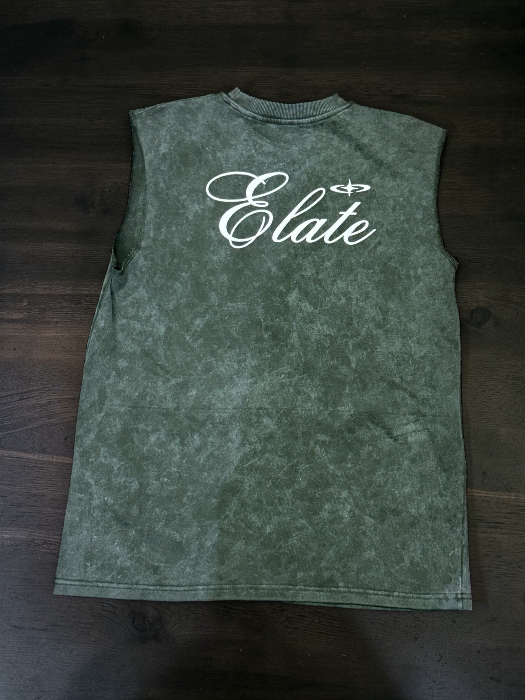 ELATE Signature Acid-wash Tanks| BOTTLE GREEN| 240GSM French Terry Cotton
