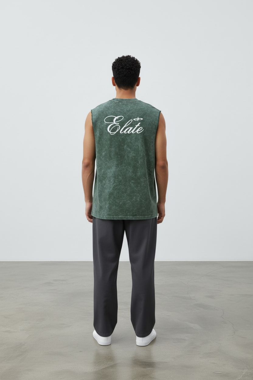 ELATE Signature Acid-wash Tanks |MAROON| 240GSM French Terry Cotton
