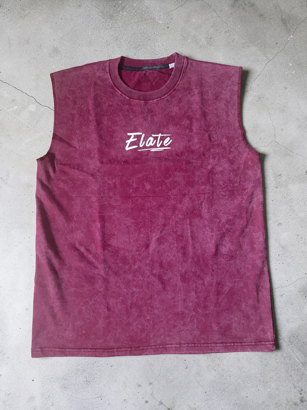 ELATE Signature Acid-wash Tanks |MAROON| 240GSM French Terry Cotton