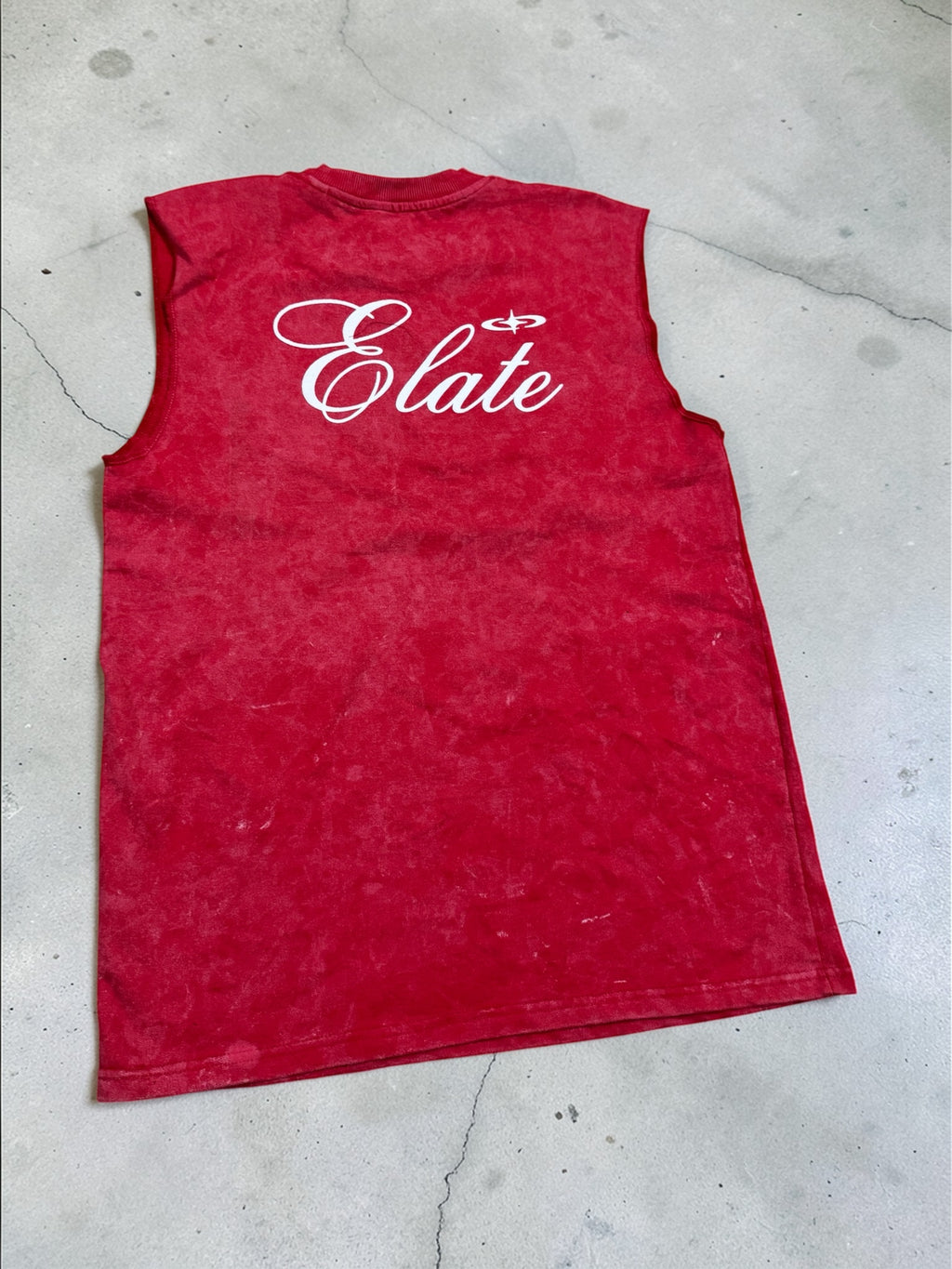 ELATE Signature Acid-wash Tanks| RED| 240GSM French Terry Cotton