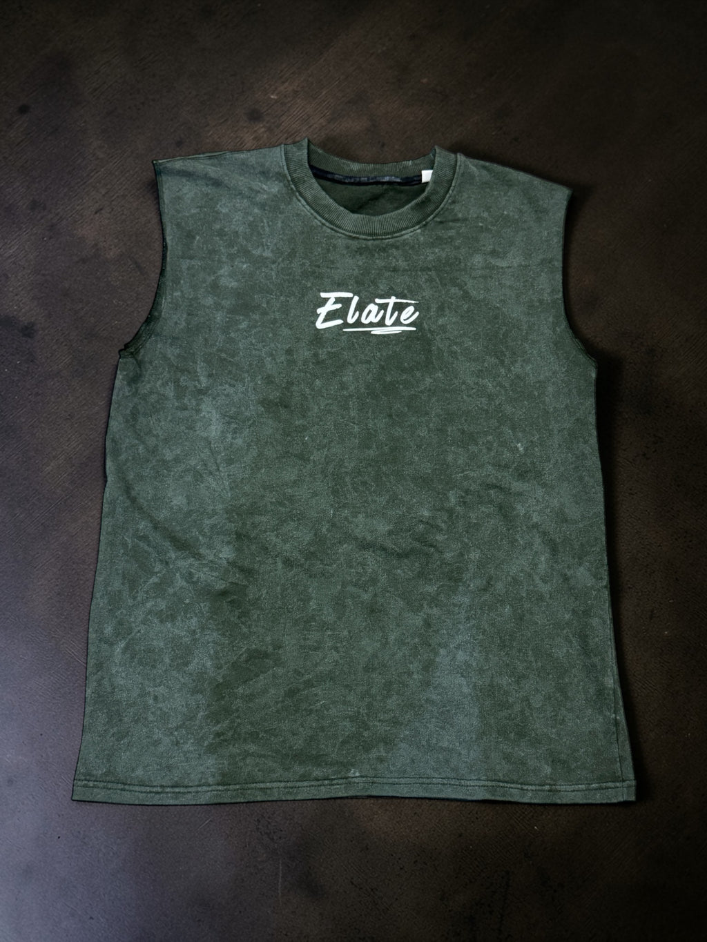 ELATE Signature Acid-wash Tanks| BOTTLE GREEN| 240GSM French Terry Cotton
