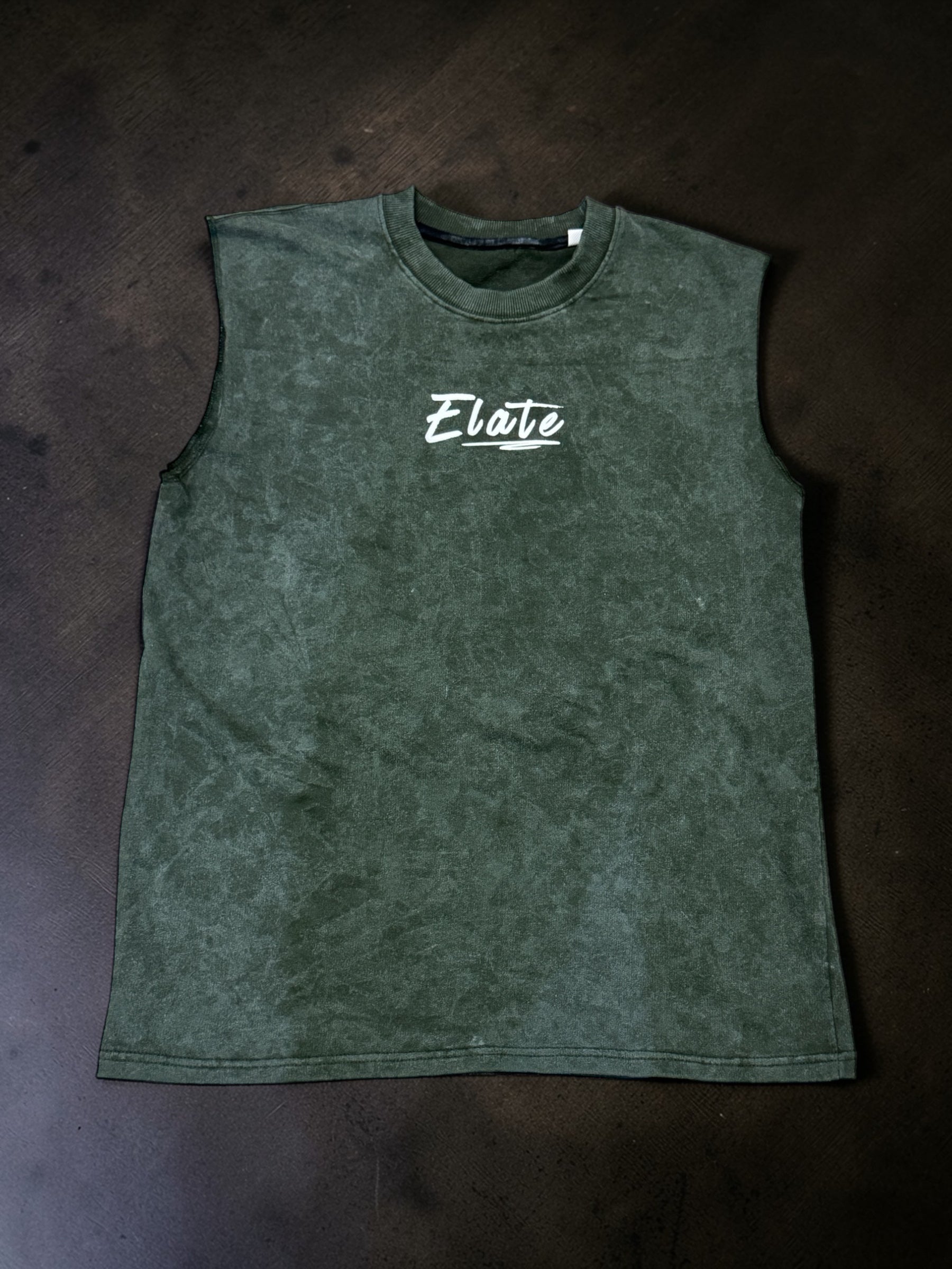 ELATE Signature Acid-wash Tanks| BOTTLE GREEN| 240GSM French Terry Cotton