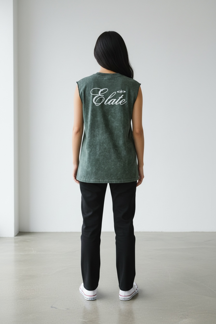 ELATE Signature Acid-wash Tanks |MAROON| 240GSM French Terry Cotton