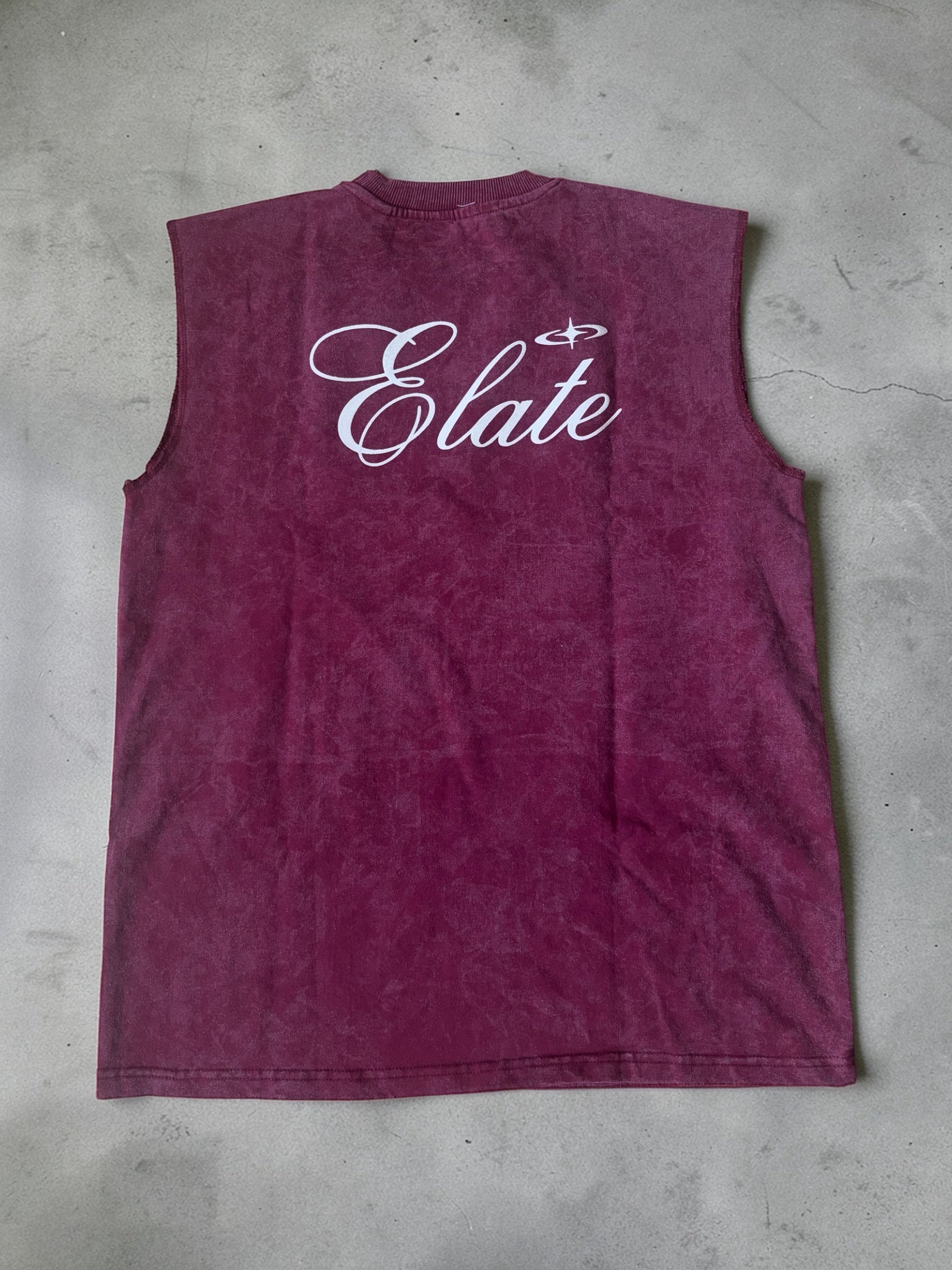 ELATE Signature Acid-wash Tanks |MAROON| 240GSM French Terry Cotton