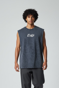 ELATE Signature Acid-Wash Sleeveless Tank –DARK GREY| 240 GSM French Terry Cotton