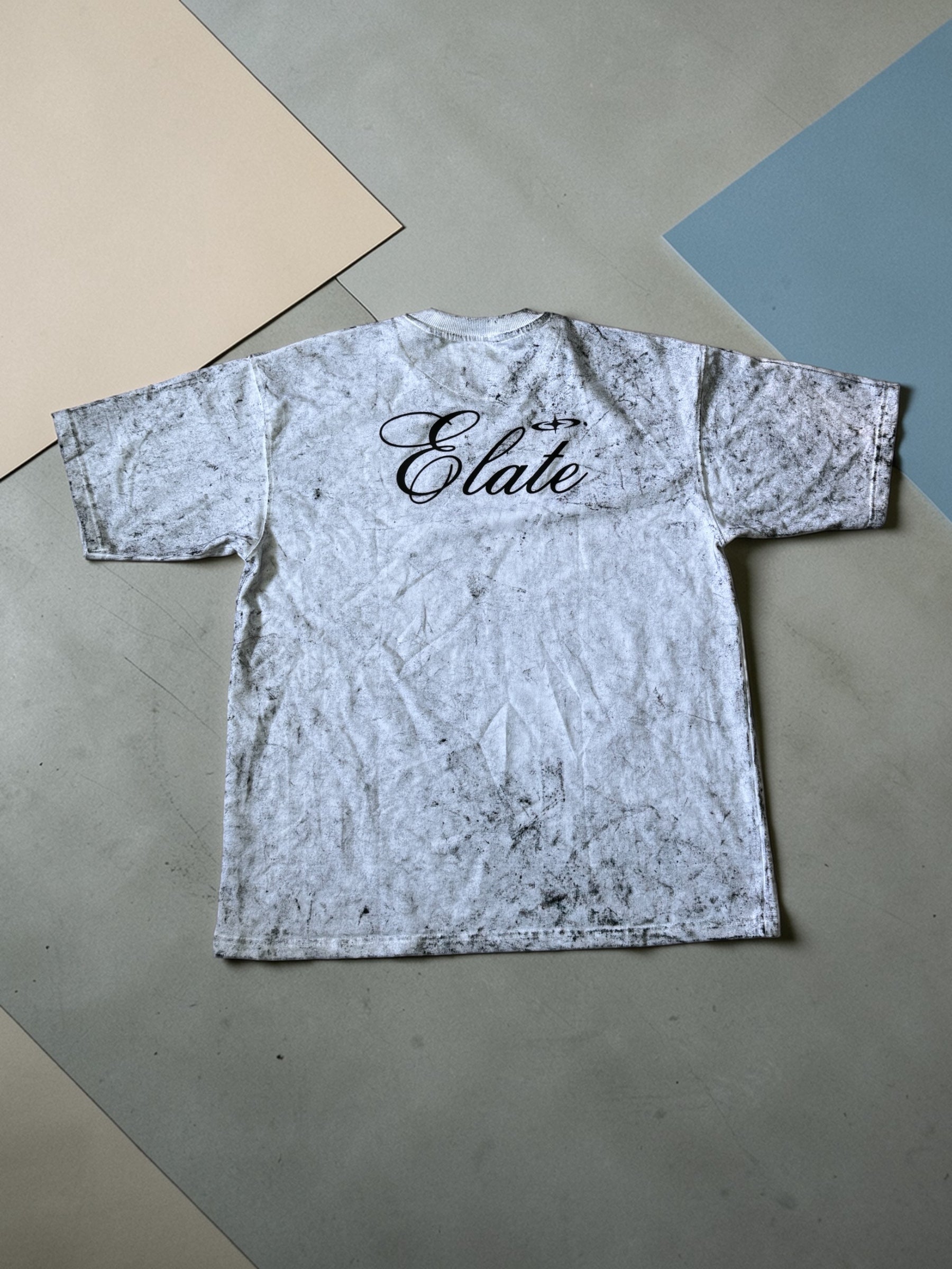 ELATE signature Acid-Wash oversized Tee- WHITE| 240GSM French Terry Cotton