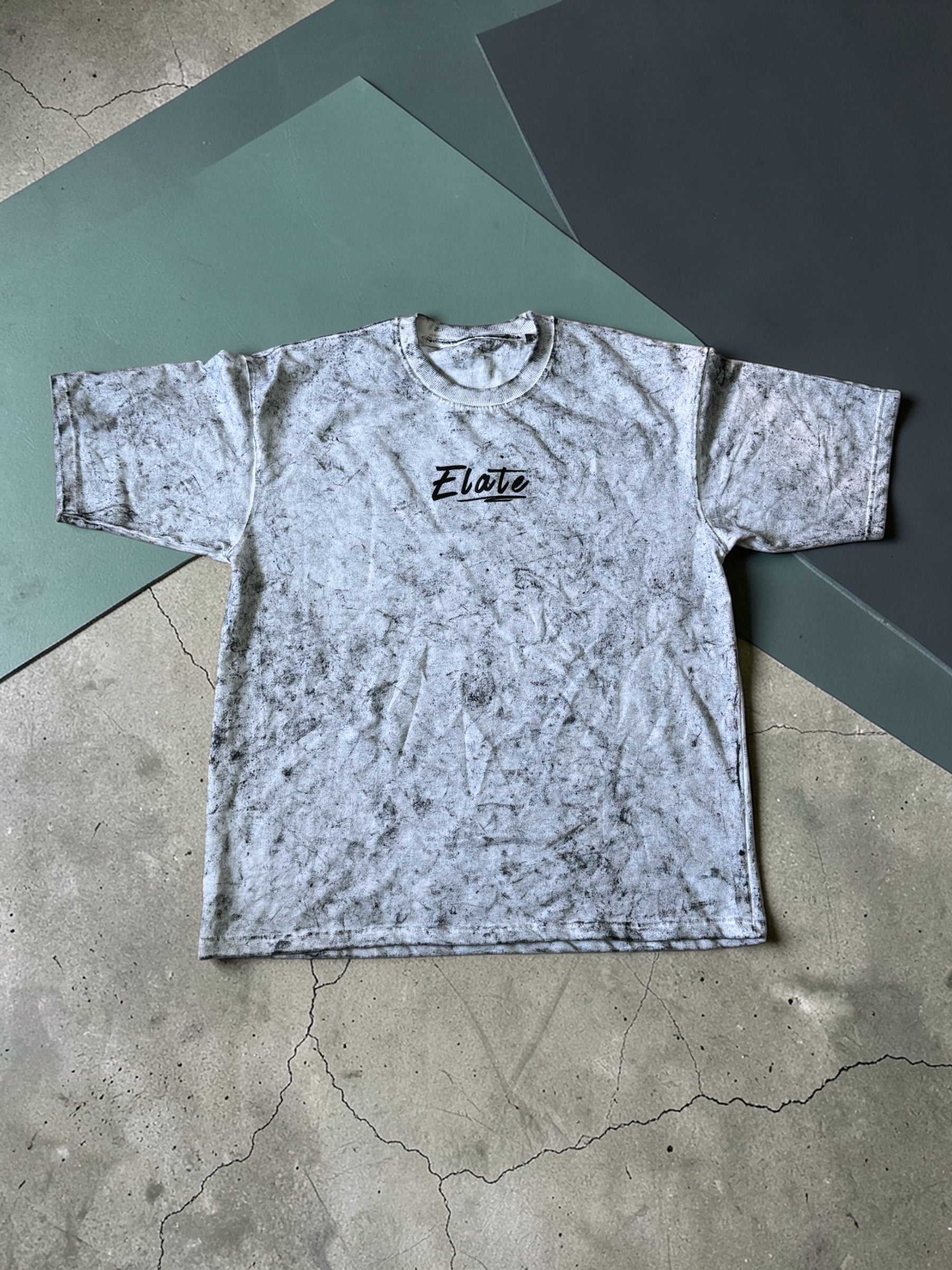 ELATE signature Acid-Wash oversized Tee- WHITE| 240GSM French Terry Cotton