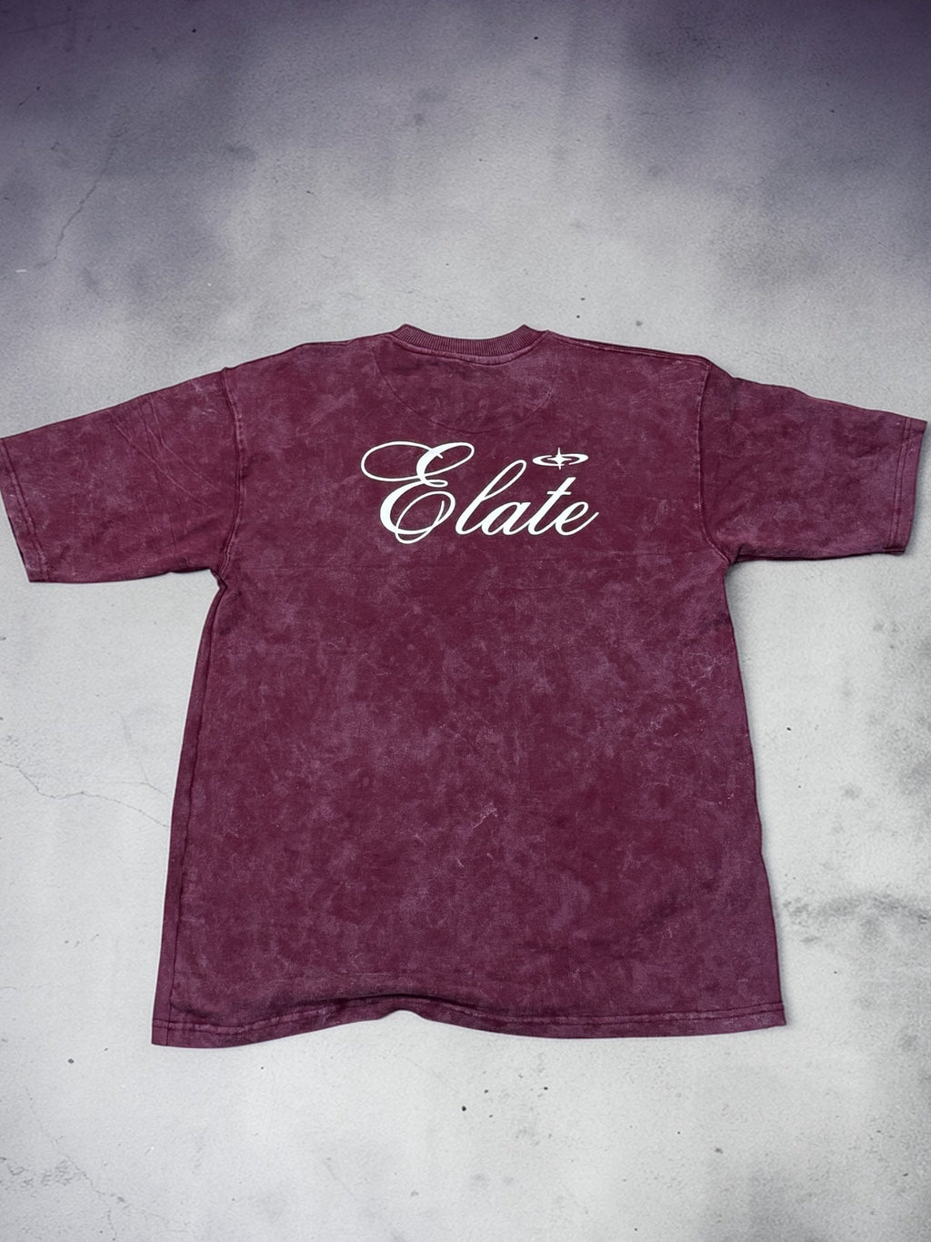 ELATE signature Acid washed tees| MAROON |240GSM French Terry Cotton