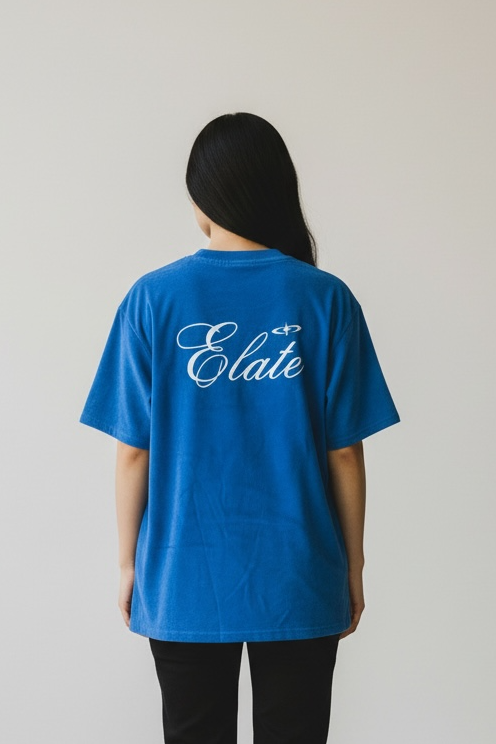 ELATE signature Acid-wash oversized tee| ROYAL BLUE| 240GSM French Terry Cotton