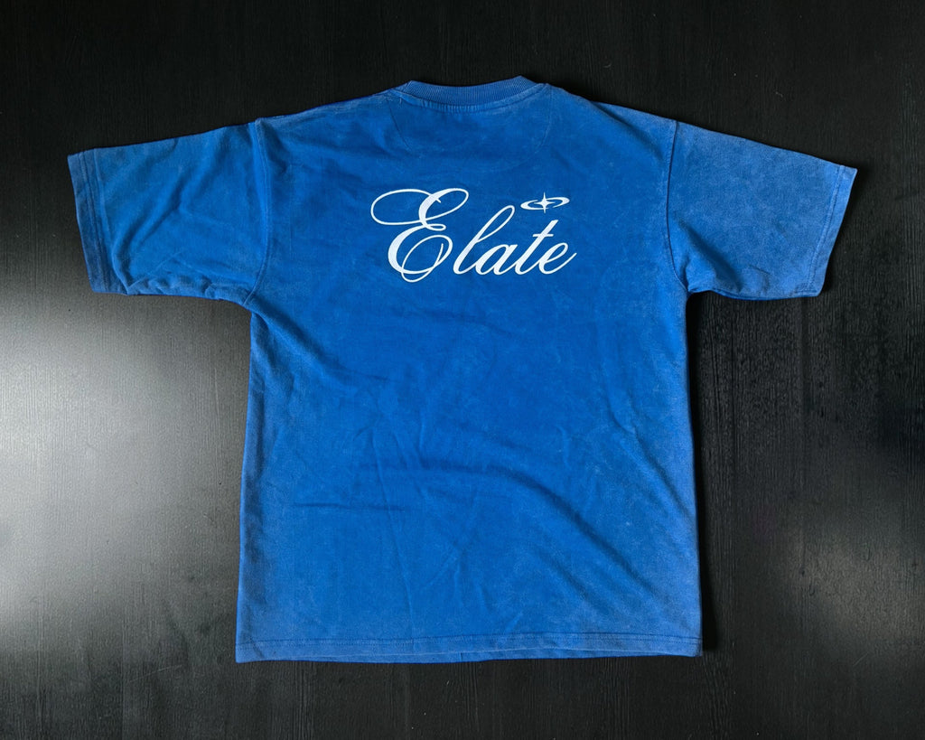 ELATE signature Acid-wash oversized tee| ROYAL BLUE| 240GSM French Terry Cotton