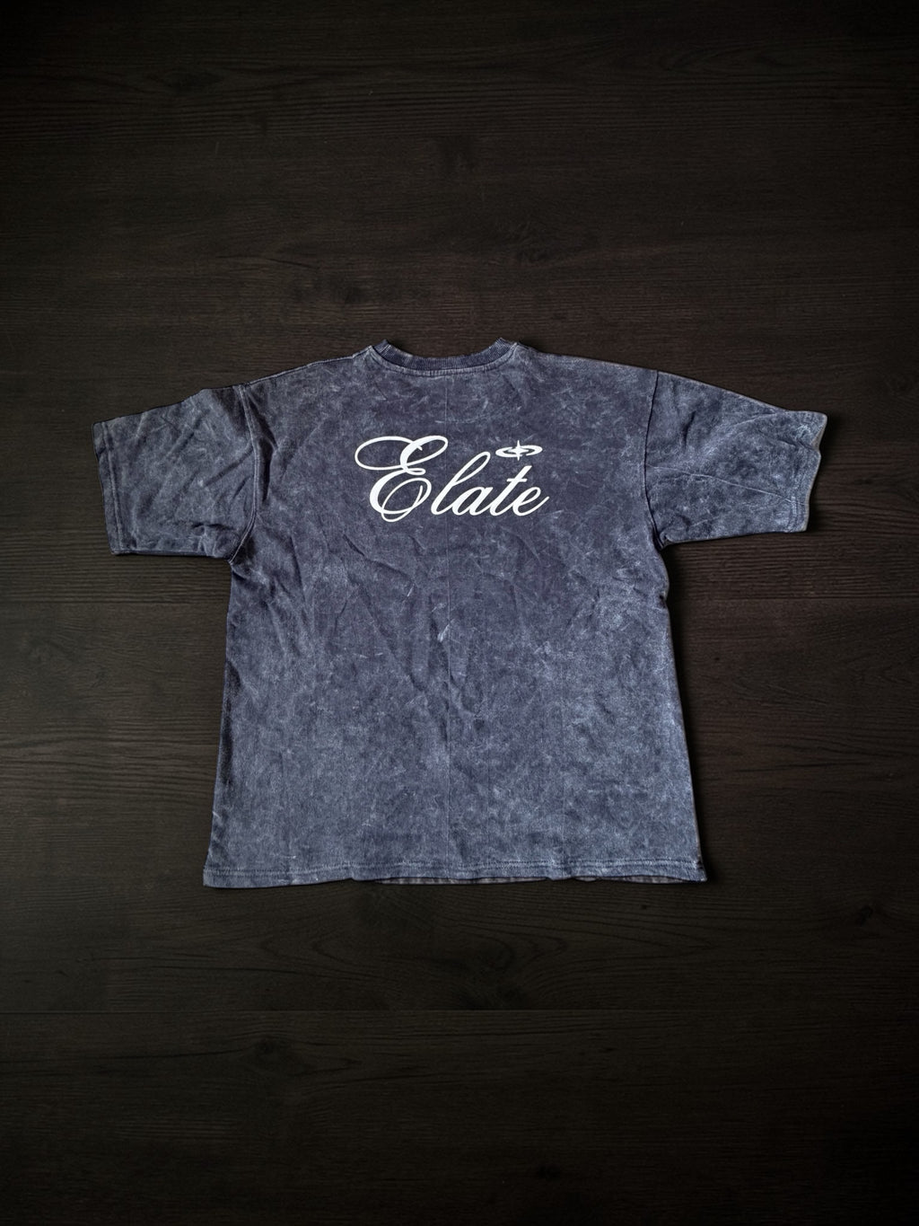 ELATE Signature Acid-wash oversized Tee | DARK GREY| 240GSM French Terry Cotton