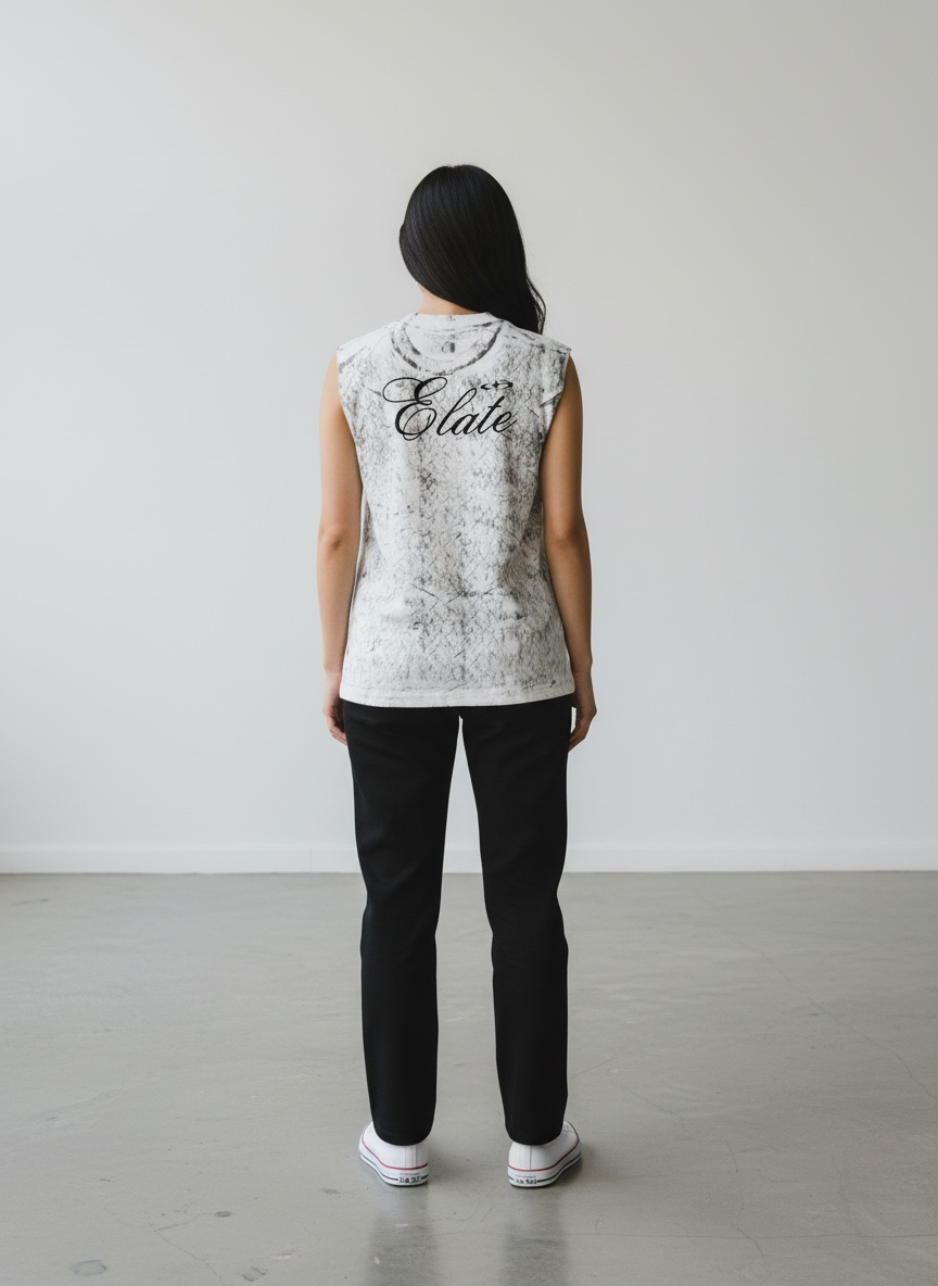 ELATE Signature Acid-wash Tanks| WHITE| 240GSM French Terry Cotton