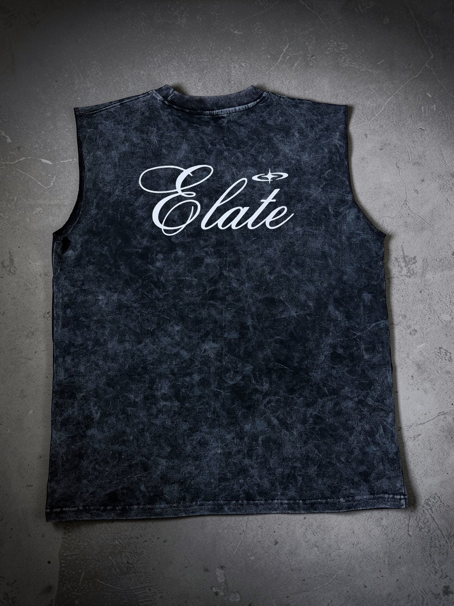 ELATE Signature Acid-wash Tanks| BLACK| 240GSM French Terry Cotton
