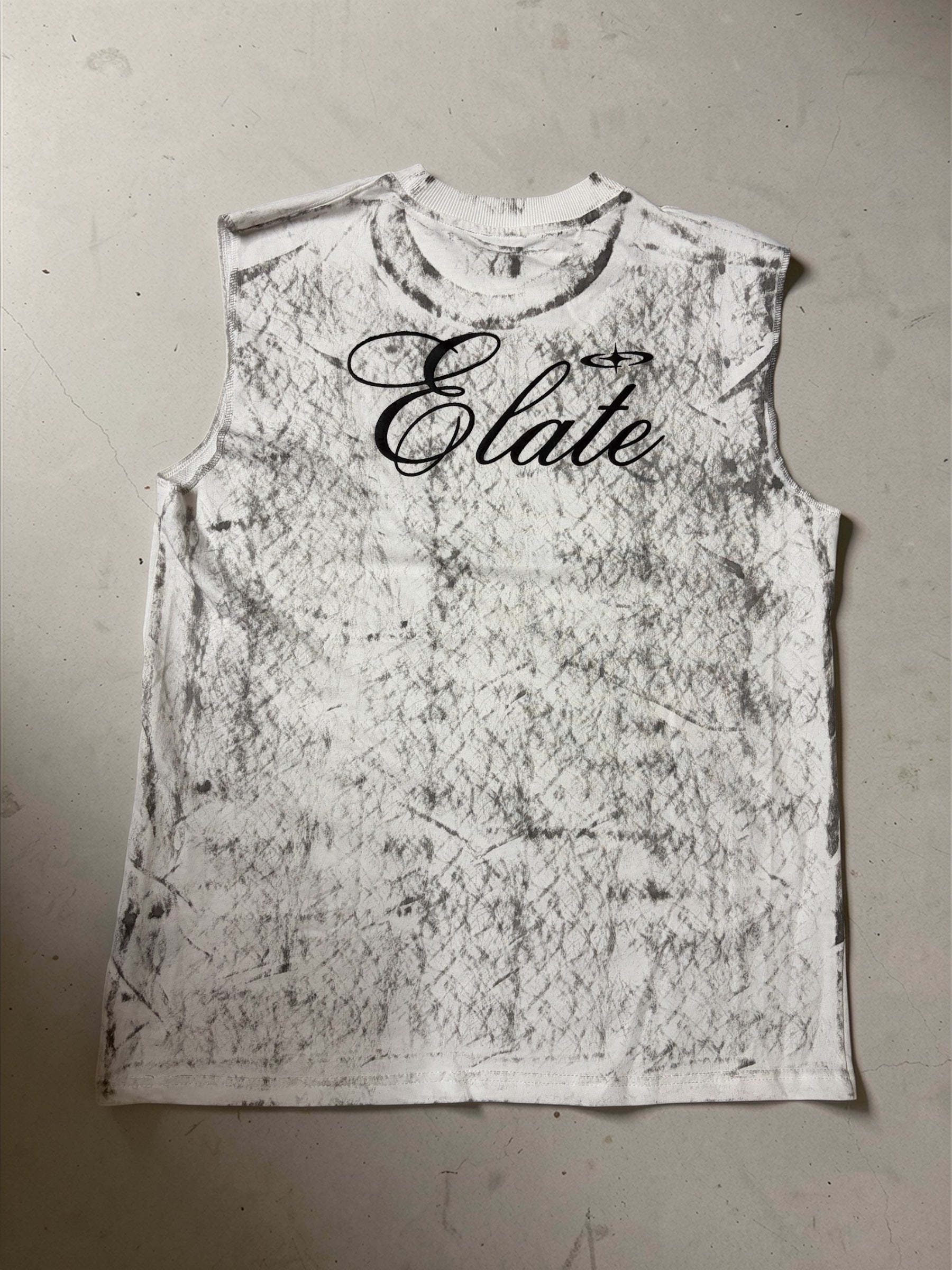 ELATE Signature Acid-wash Tanks| WHITE| 240GSM French Terry Cotton