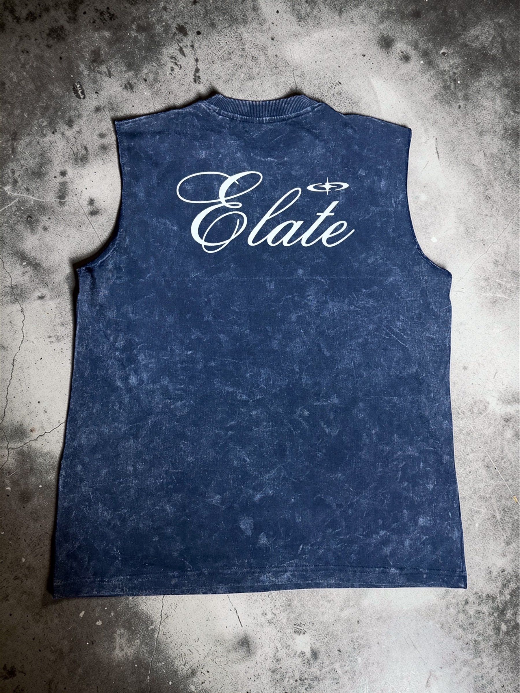ELATE Signature Acid-wash Tanks| NAVY BLUE| 240GSM French Terry Cotton