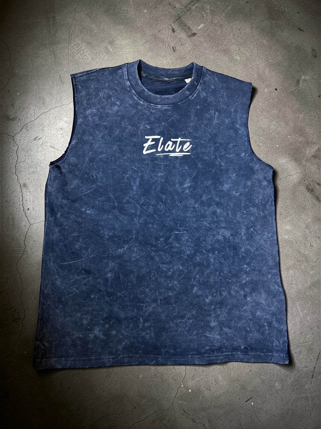 ELATE Signature Acid-wash Tanks| NAVY BLUE| 240GSM French Terry Cotton