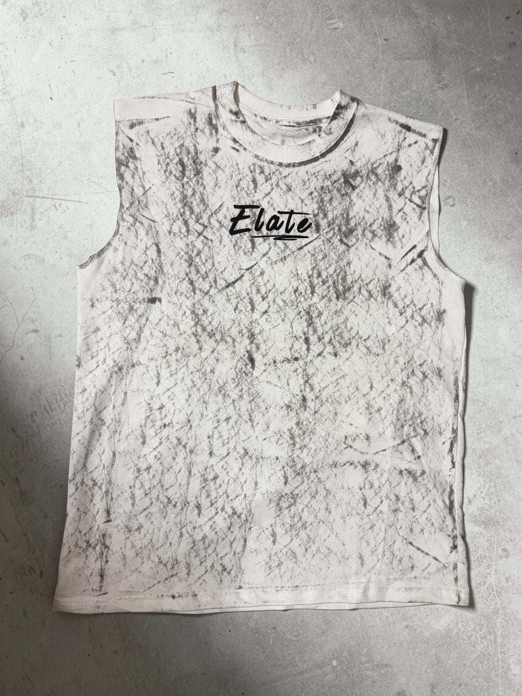 ELATE Signature Acid-wash Tanks| WHITE| 240GSM French Terry Cotton