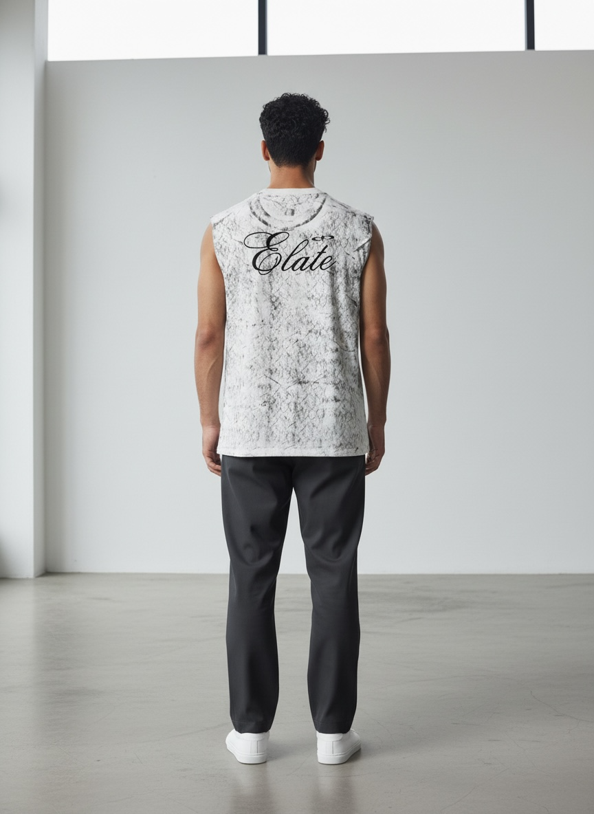 ELATE Signature Acid-wash Tanks| WHITE| 240GSM French Terry Cotton