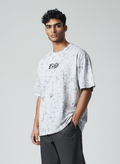 ELATE signature Acid-Wash oversized Tee- WHITE| 240GSM French Terry Cotton